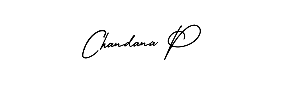 Design your own signature with our free online signature maker. With this signature software, you can create a handwritten (AmerikaSignatureDemo-Regular) signature for name Chandana P. Chandana P signature style 3 images and pictures png