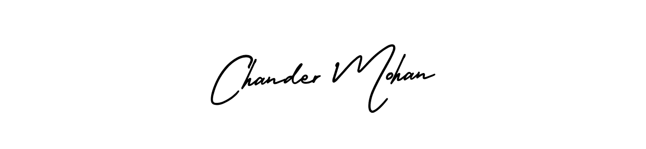 How to make Chander Mohan name signature. Use AmerikaSignatureDemo-Regular style for creating short signs online. This is the latest handwritten sign. Chander Mohan signature style 3 images and pictures png