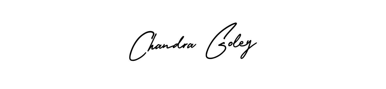 You should practise on your own different ways (AmerikaSignatureDemo-Regular) to write your name (Chandra Goley) in signature. don't let someone else do it for you. Chandra Goley signature style 3 images and pictures png