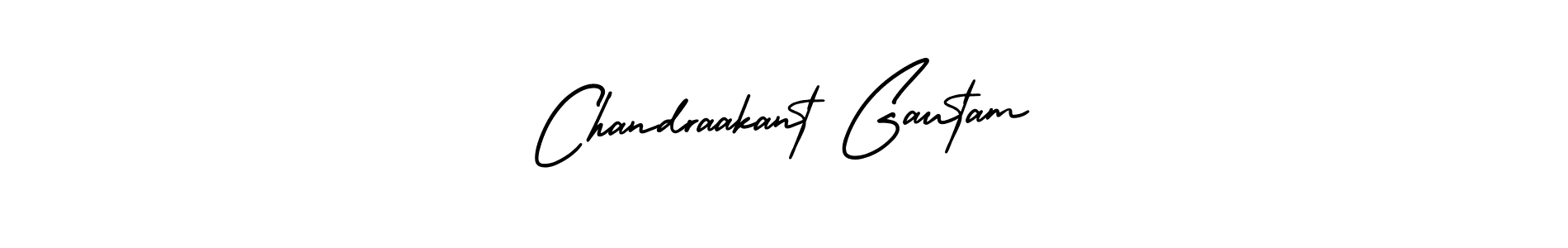 You should practise on your own different ways (AmerikaSignatureDemo-Regular) to write your name (Chandraakant Gautam) in signature. don't let someone else do it for you. Chandraakant Gautam signature style 3 images and pictures png
