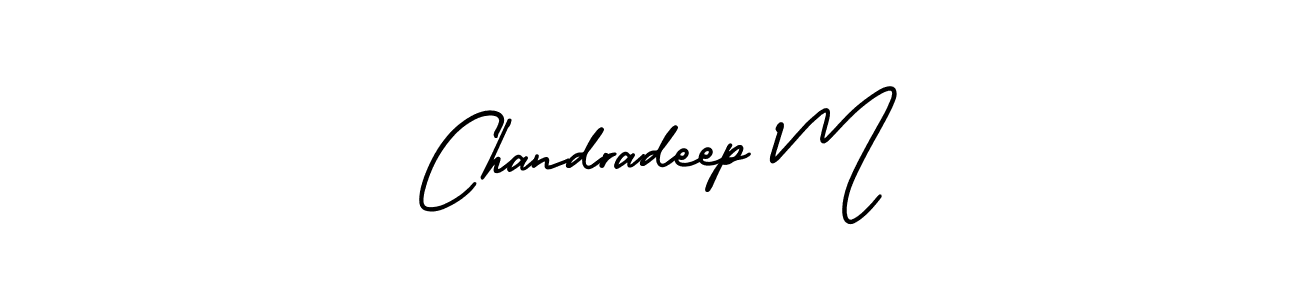 Chandradeep M stylish signature style. Best Handwritten Sign (AmerikaSignatureDemo-Regular) for my name. Handwritten Signature Collection Ideas for my name Chandradeep M. Chandradeep M signature style 3 images and pictures png