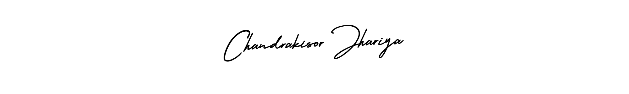 The best way (AmerikaSignatureDemo-Regular) to make a short signature is to pick only two or three words in your name. The name Chandrakisor Jhariya include a total of six letters. For converting this name. Chandrakisor Jhariya signature style 3 images and pictures png