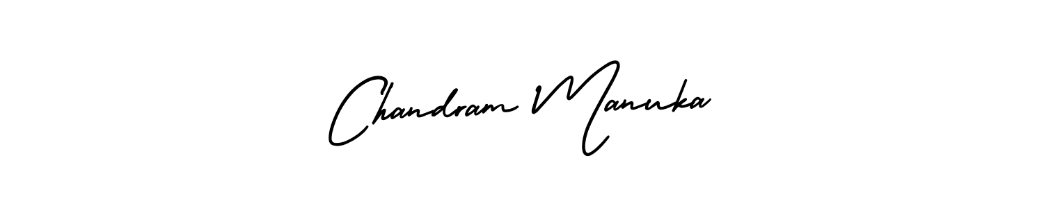 How to make Chandram Manuka name signature. Use AmerikaSignatureDemo-Regular style for creating short signs online. This is the latest handwritten sign. Chandram Manuka signature style 3 images and pictures png