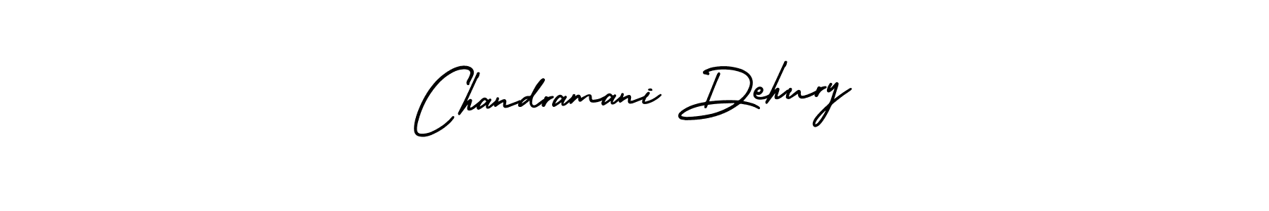 You should practise on your own different ways (AmerikaSignatureDemo-Regular) to write your name (Chandramani Dehury) in signature. don't let someone else do it for you. Chandramani Dehury signature style 3 images and pictures png