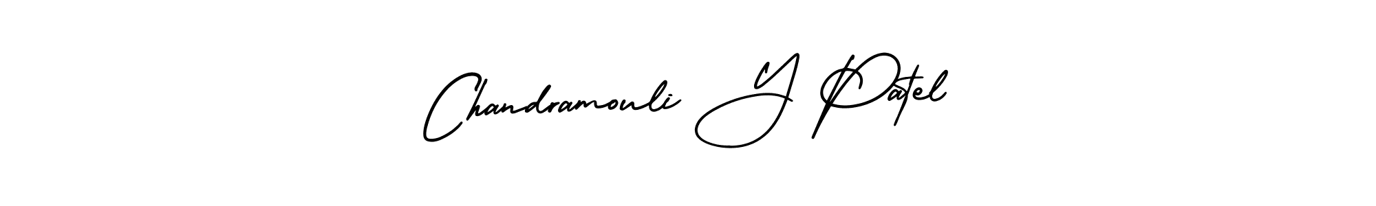 How to make Chandramouli Y Patel signature? AmerikaSignatureDemo-Regular is a professional autograph style. Create handwritten signature for Chandramouli Y Patel name. Chandramouli Y Patel signature style 3 images and pictures png