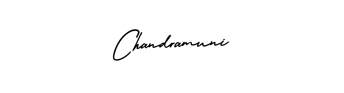 You should practise on your own different ways (AmerikaSignatureDemo-Regular) to write your name (Chandramuni) in signature. don't let someone else do it for you. Chandramuni signature style 3 images and pictures png