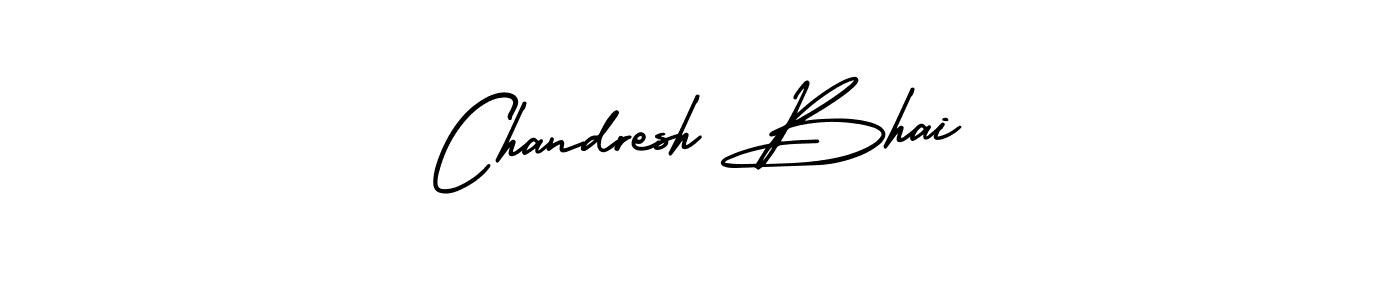 The best way (AmerikaSignatureDemo-Regular) to make a short signature is to pick only two or three words in your name. The name Chandresh Bhai include a total of six letters. For converting this name. Chandresh Bhai signature style 3 images and pictures png