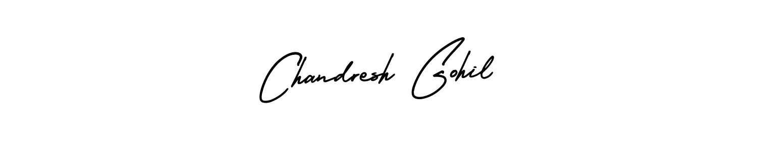 AmerikaSignatureDemo-Regular is a professional signature style that is perfect for those who want to add a touch of class to their signature. It is also a great choice for those who want to make their signature more unique. Get Chandresh Gohil name to fancy signature for free. Chandresh Gohil signature style 3 images and pictures png