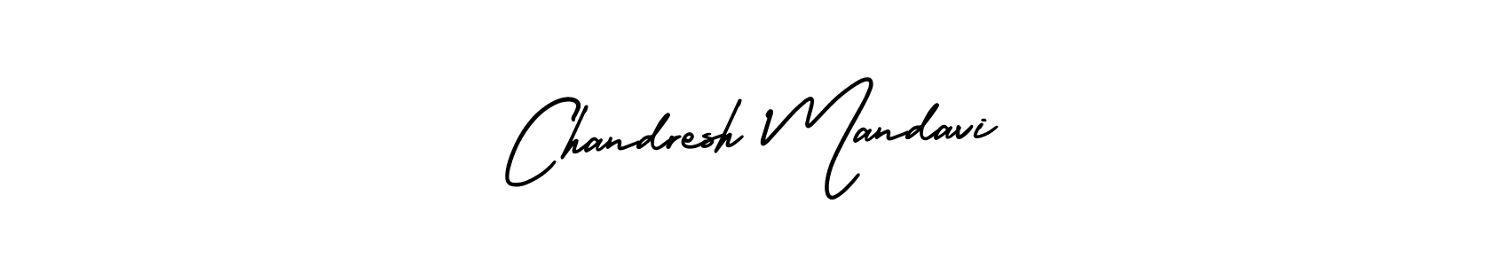 The best way (AmerikaSignatureDemo-Regular) to make a short signature is to pick only two or three words in your name. The name Chandresh Mandavi include a total of six letters. For converting this name. Chandresh Mandavi signature style 3 images and pictures png