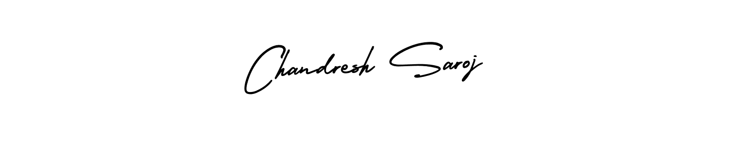 This is the best signature style for the Chandresh Saroj name. Also you like these signature font (AmerikaSignatureDemo-Regular). Mix name signature. Chandresh Saroj signature style 3 images and pictures png