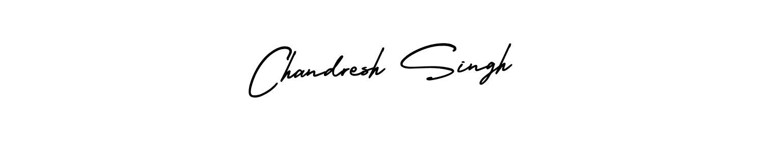 You should practise on your own different ways (AmerikaSignatureDemo-Regular) to write your name (Chandresh Singh) in signature. don't let someone else do it for you. Chandresh Singh signature style 3 images and pictures png