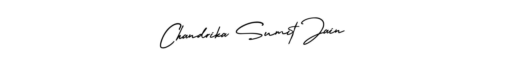 How to make Chandrika Sumit Jain signature? AmerikaSignatureDemo-Regular is a professional autograph style. Create handwritten signature for Chandrika Sumit Jain name. Chandrika Sumit Jain signature style 3 images and pictures png