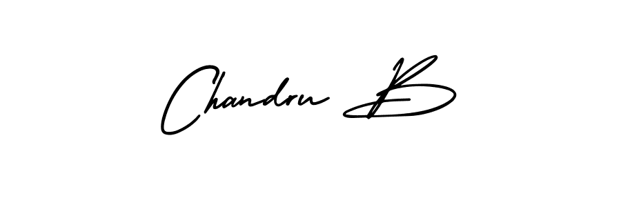 You should practise on your own different ways (AmerikaSignatureDemo-Regular) to write your name (Chandru B) in signature. don't let someone else do it for you. Chandru B signature style 3 images and pictures png