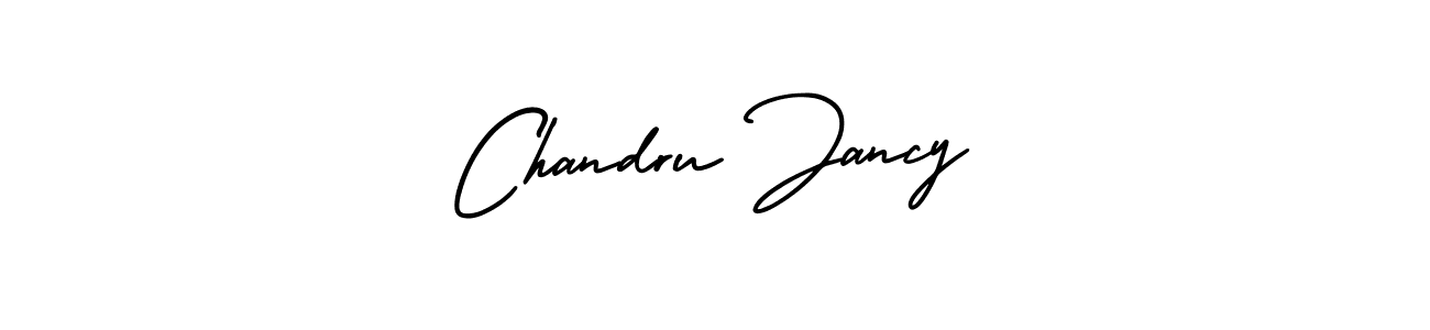 The best way (AmerikaSignatureDemo-Regular) to make a short signature is to pick only two or three words in your name. The name Chandru Jancy include a total of six letters. For converting this name. Chandru Jancy signature style 3 images and pictures png