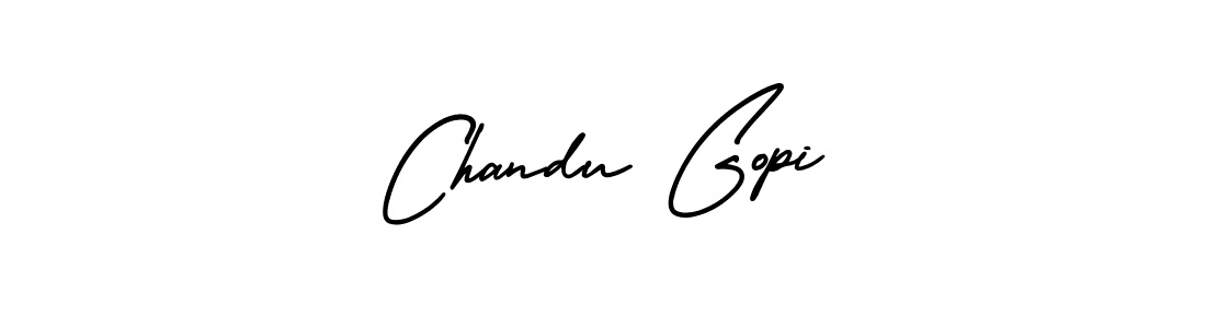 How to make Chandu Gopi name signature. Use AmerikaSignatureDemo-Regular style for creating short signs online. This is the latest handwritten sign. Chandu Gopi signature style 3 images and pictures png