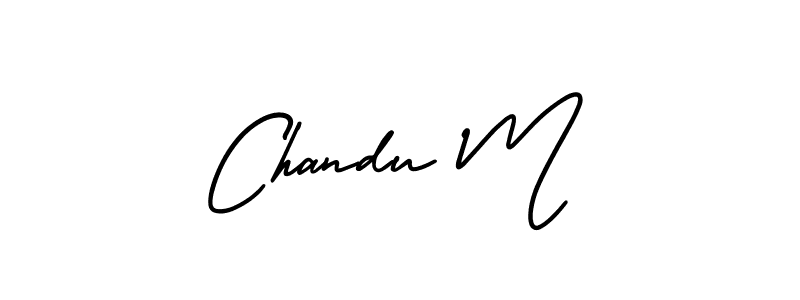 How to make Chandu M name signature. Use AmerikaSignatureDemo-Regular style for creating short signs online. This is the latest handwritten sign. Chandu M signature style 3 images and pictures png