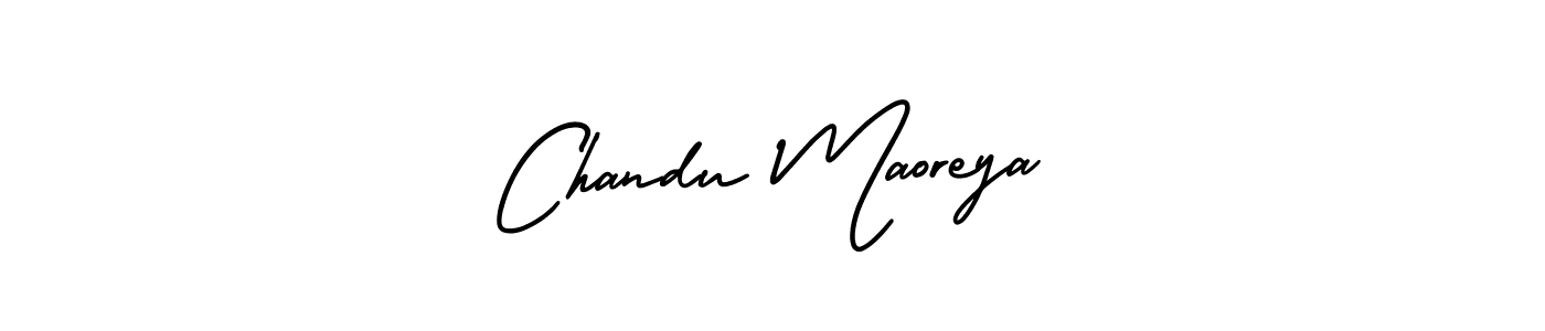 How to make Chandu Maoreya name signature. Use AmerikaSignatureDemo-Regular style for creating short signs online. This is the latest handwritten sign. Chandu Maoreya signature style 3 images and pictures png