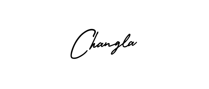 Changla stylish signature style. Best Handwritten Sign (AmerikaSignatureDemo-Regular) for my name. Handwritten Signature Collection Ideas for my name Changla. Changla signature style 3 images and pictures png