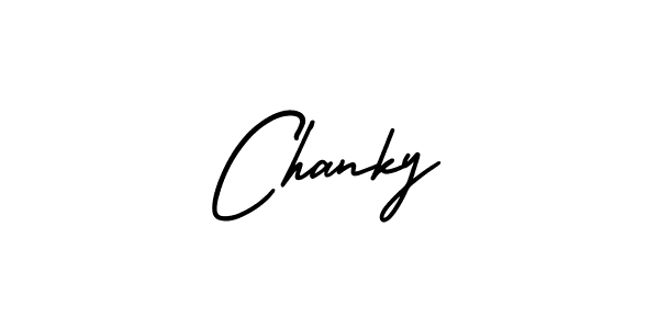 Chanky stylish signature style. Best Handwritten Sign (AmerikaSignatureDemo-Regular) for my name. Handwritten Signature Collection Ideas for my name Chanky. Chanky signature style 3 images and pictures png