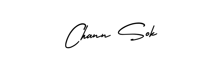 How to make Chann Sok name signature. Use AmerikaSignatureDemo-Regular style for creating short signs online. This is the latest handwritten sign. Chann Sok signature style 3 images and pictures png