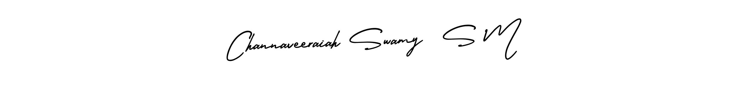 Design your own signature with our free online signature maker. With this signature software, you can create a handwritten (AmerikaSignatureDemo-Regular) signature for name Channaveeraiah Swamy  S M. Channaveeraiah Swamy  S M signature style 3 images and pictures png