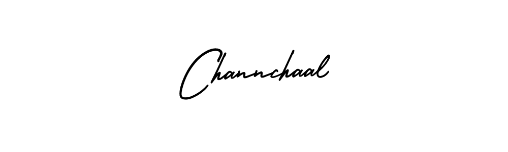 The best way (AmerikaSignatureDemo-Regular) to make a short signature is to pick only two or three words in your name. The name Channchaal include a total of six letters. For converting this name. Channchaal signature style 3 images and pictures png