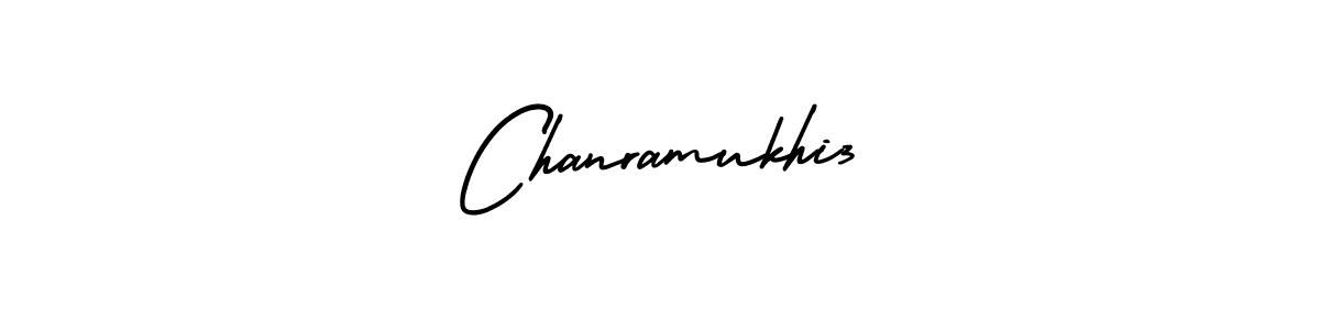How to make Chanramukhi3 name signature. Use AmerikaSignatureDemo-Regular style for creating short signs online. This is the latest handwritten sign. Chanramukhi3 signature style 3 images and pictures png