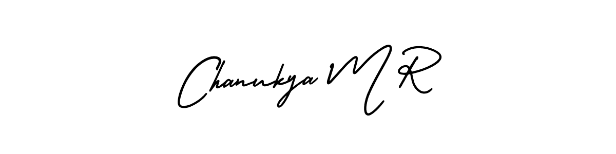You should practise on your own different ways (AmerikaSignatureDemo-Regular) to write your name (Chanukya M R) in signature. don't let someone else do it for you. Chanukya M R signature style 3 images and pictures png