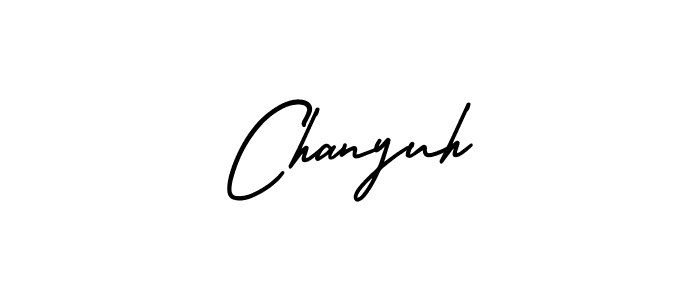 Chanyuh stylish signature style. Best Handwritten Sign (AmerikaSignatureDemo-Regular) for my name. Handwritten Signature Collection Ideas for my name Chanyuh. Chanyuh signature style 3 images and pictures png