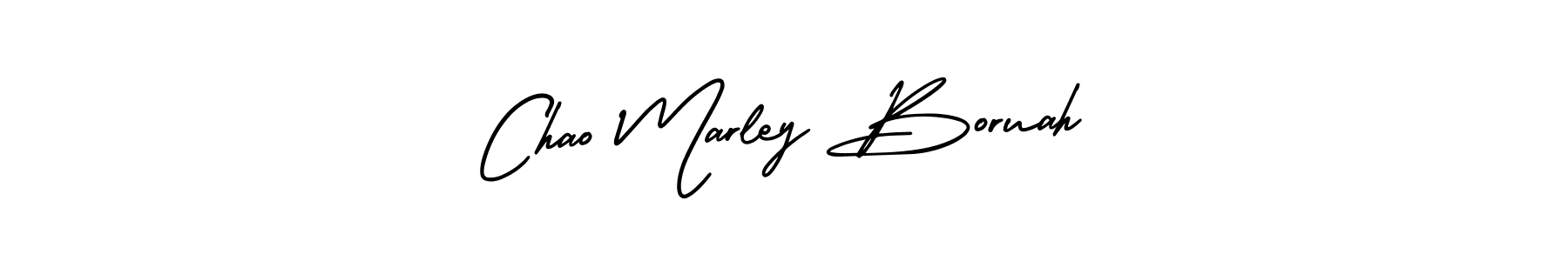 This is the best signature style for the Chao Marley Boruah name. Also you like these signature font (AmerikaSignatureDemo-Regular). Mix name signature. Chao Marley Boruah signature style 3 images and pictures png