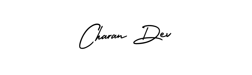 You should practise on your own different ways (AmerikaSignatureDemo-Regular) to write your name (Charan Dev) in signature. don't let someone else do it for you. Charan Dev signature style 3 images and pictures png