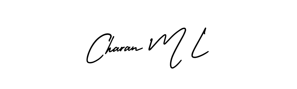 Make a beautiful signature design for name Charan M L. Use this online signature maker to create a handwritten signature for free. Charan M L signature style 3 images and pictures png