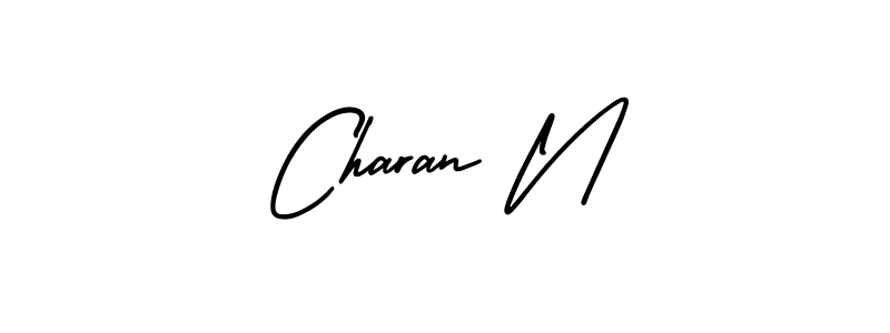 How to make Charan N name signature. Use AmerikaSignatureDemo-Regular style for creating short signs online. This is the latest handwritten sign. Charan N signature style 3 images and pictures png