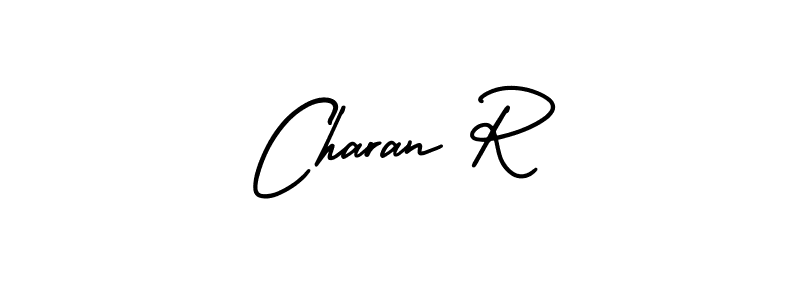 The best way (AmerikaSignatureDemo-Regular) to make a short signature is to pick only two or three words in your name. The name Charan R include a total of six letters. For converting this name. Charan R signature style 3 images and pictures png