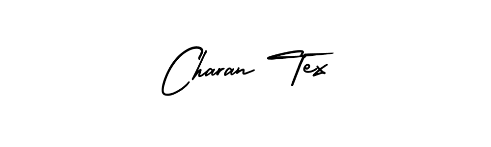 You should practise on your own different ways (AmerikaSignatureDemo-Regular) to write your name (Charan Tex) in signature. don't let someone else do it for you. Charan Tex signature style 3 images and pictures png