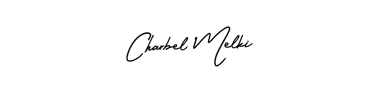 Charbel Melki stylish signature style. Best Handwritten Sign (AmerikaSignatureDemo-Regular) for my name. Handwritten Signature Collection Ideas for my name Charbel Melki. Charbel Melki signature style 3 images and pictures png