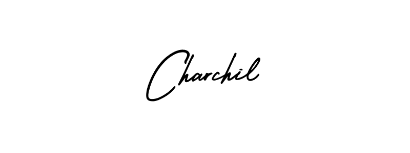 You should practise on your own different ways (AmerikaSignatureDemo-Regular) to write your name (Charchil) in signature. don't let someone else do it for you. Charchil signature style 3 images and pictures png