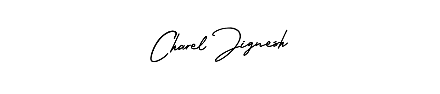 Charel Jignesh stylish signature style. Best Handwritten Sign (AmerikaSignatureDemo-Regular) for my name. Handwritten Signature Collection Ideas for my name Charel Jignesh. Charel Jignesh signature style 3 images and pictures png