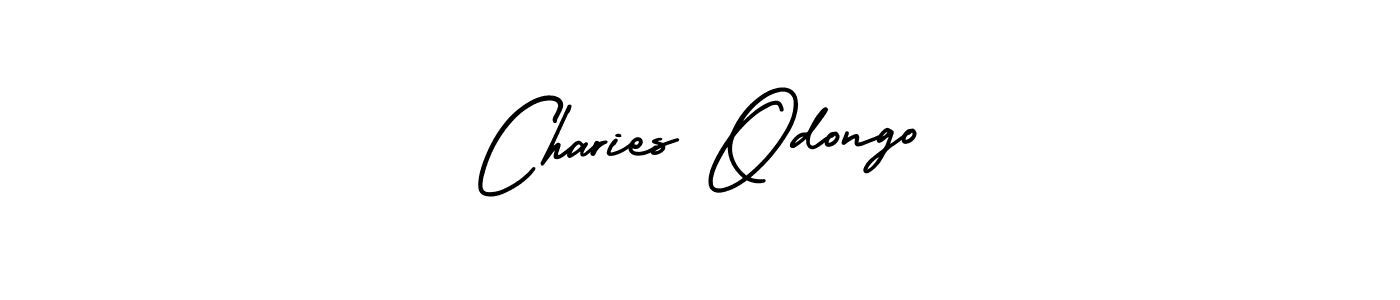 How to make Charies Odongo name signature. Use AmerikaSignatureDemo-Regular style for creating short signs online. This is the latest handwritten sign. Charies Odongo signature style 3 images and pictures png