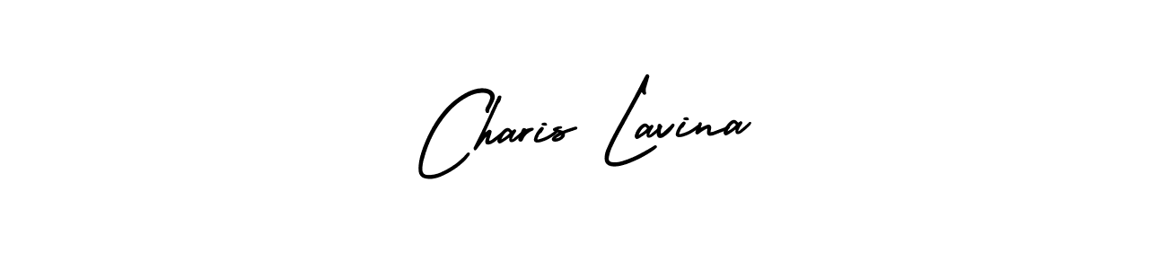 You should practise on your own different ways (AmerikaSignatureDemo-Regular) to write your name (Charis Lavina) in signature. don't let someone else do it for you. Charis Lavina signature style 3 images and pictures png