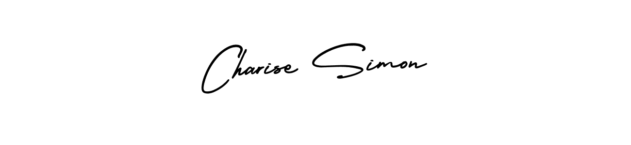You should practise on your own different ways (AmerikaSignatureDemo-Regular) to write your name (Charise Simon) in signature. don't let someone else do it for you. Charise Simon signature style 3 images and pictures png