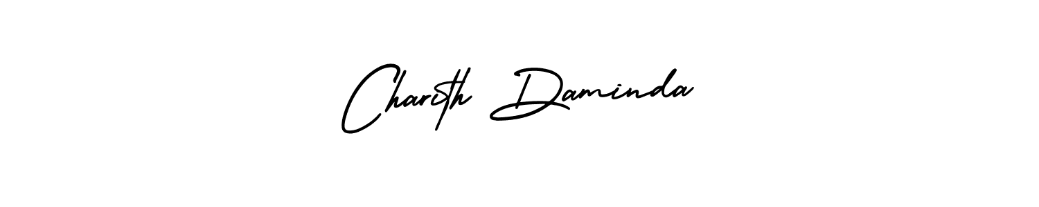 How to make Charith Daminda name signature. Use AmerikaSignatureDemo-Regular style for creating short signs online. This is the latest handwritten sign. Charith Daminda signature style 3 images and pictures png