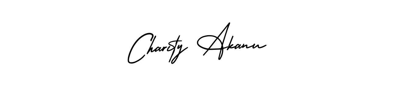 You should practise on your own different ways (AmerikaSignatureDemo-Regular) to write your name (Charity Akanu) in signature. don't let someone else do it for you. Charity Akanu signature style 3 images and pictures png