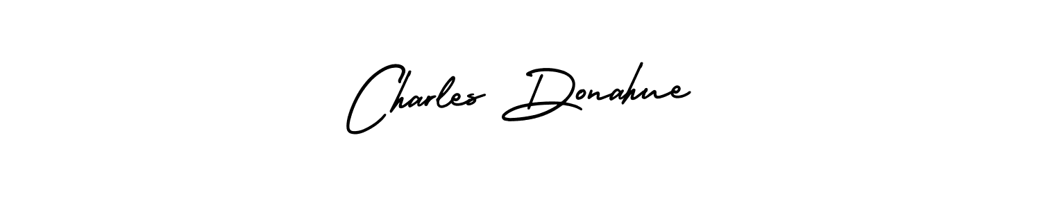 You should practise on your own different ways (AmerikaSignatureDemo-Regular) to write your name (Charles Donahue) in signature. don't let someone else do it for you. Charles Donahue signature style 3 images and pictures png