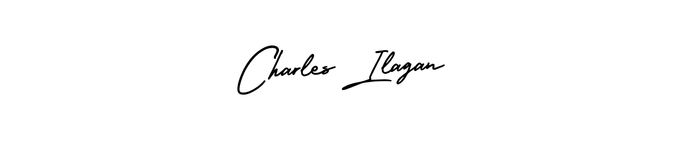 The best way (AmerikaSignatureDemo-Regular) to make a short signature is to pick only two or three words in your name. The name Charles Ilagan include a total of six letters. For converting this name. Charles Ilagan signature style 3 images and pictures png