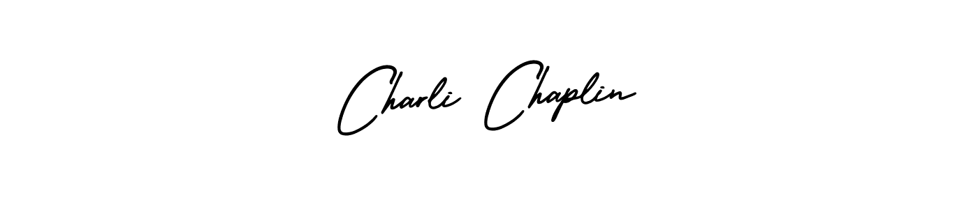 You should practise on your own different ways (AmerikaSignatureDemo-Regular) to write your name (Charli Chaplin) in signature. don't let someone else do it for you. Charli Chaplin signature style 3 images and pictures png