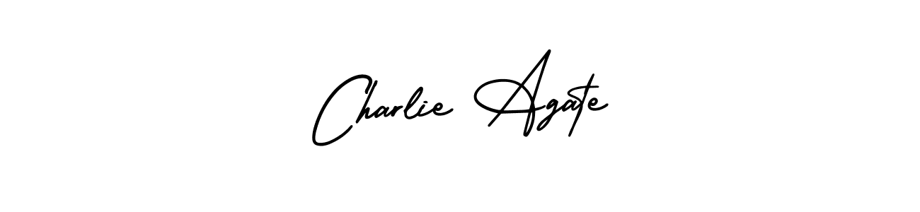 How to make Charlie Agate name signature. Use AmerikaSignatureDemo-Regular style for creating short signs online. This is the latest handwritten sign. Charlie Agate signature style 3 images and pictures png