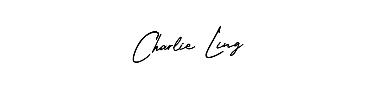 You should practise on your own different ways (AmerikaSignatureDemo-Regular) to write your name (Charlie Ling) in signature. don't let someone else do it for you. Charlie Ling signature style 3 images and pictures png