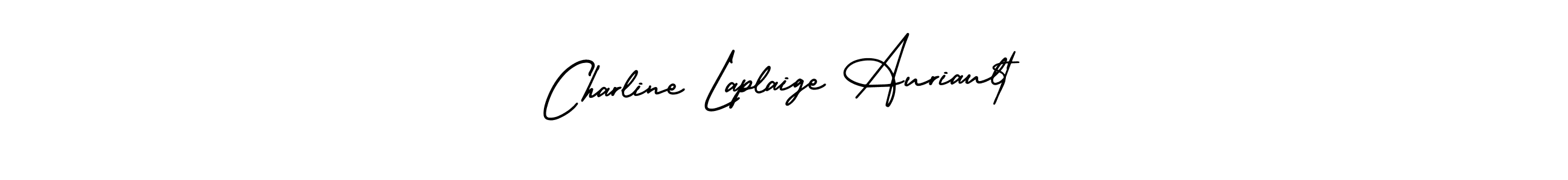 You should practise on your own different ways (AmerikaSignatureDemo-Regular) to write your name (Charline Laplaige Auriault) in signature. don't let someone else do it for you. Charline Laplaige Auriault signature style 3 images and pictures png