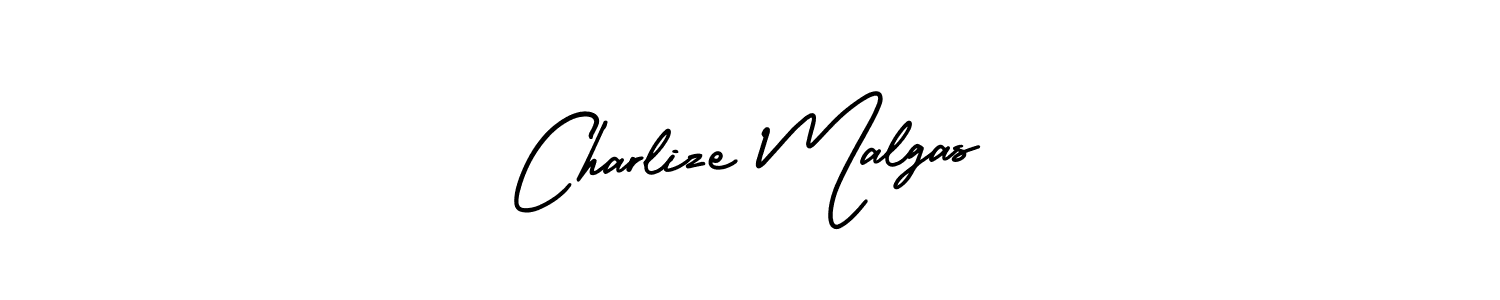 You should practise on your own different ways (AmerikaSignatureDemo-Regular) to write your name (Charlize Malgas) in signature. don't let someone else do it for you. Charlize Malgas signature style 3 images and pictures png
